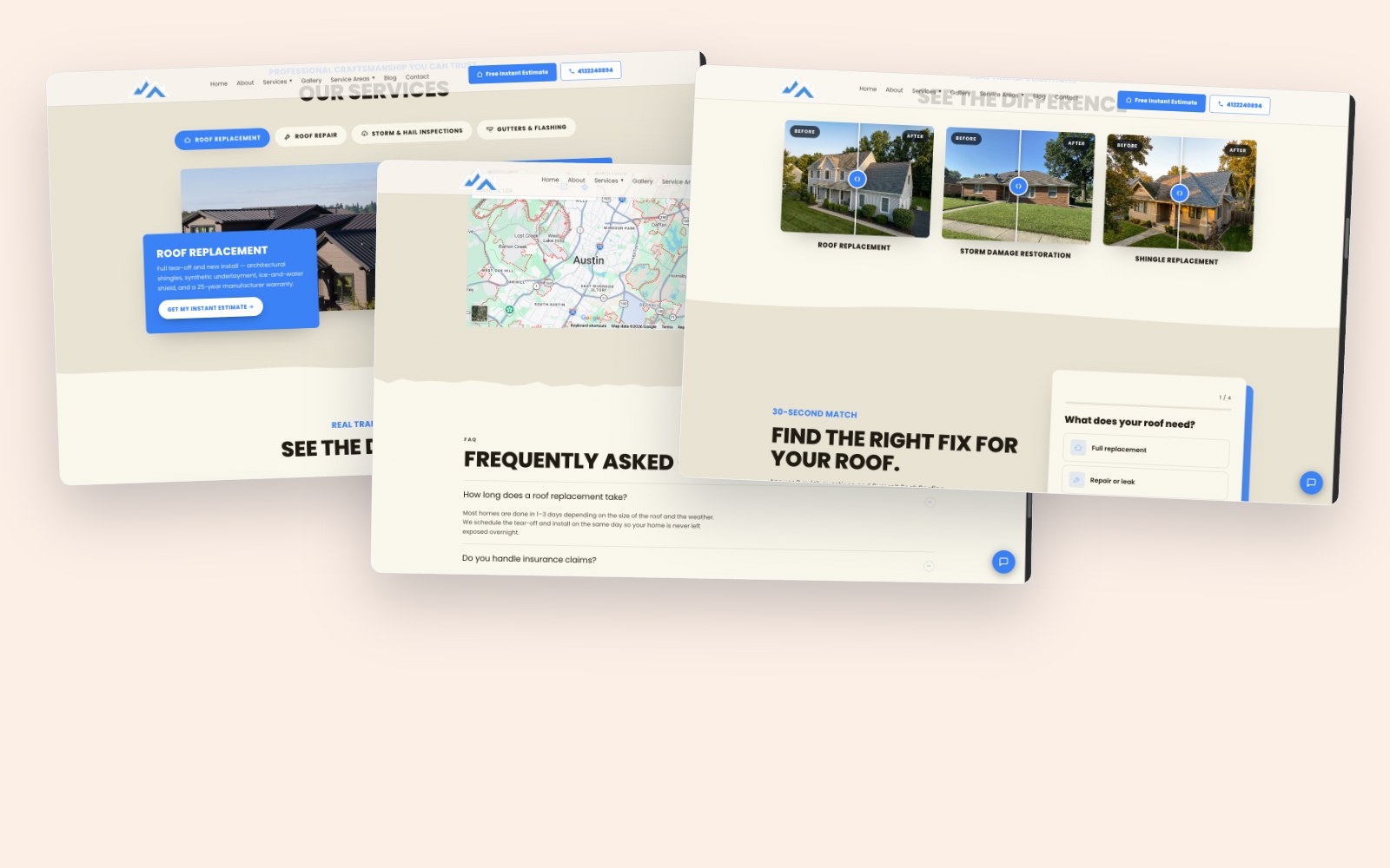 25 pages, one per service and town